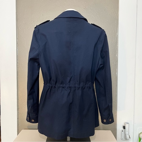 Brooks Brothers Women’s Navy Utility Jacket Size M | Button Front Belted Waist - Picture 4 of 14